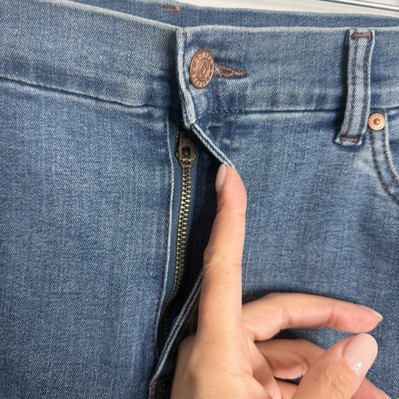 Denim & Co. Canyon Retreat Easy Stretch Skirt Midi Skirt 14 Front Slit Casual - Picture 7 of 7